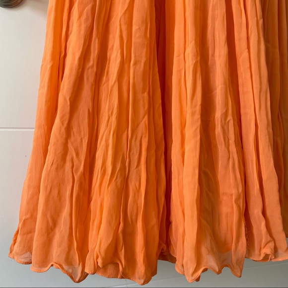 Peach Gold Chiffon Gown size M - Picture 5 of 7